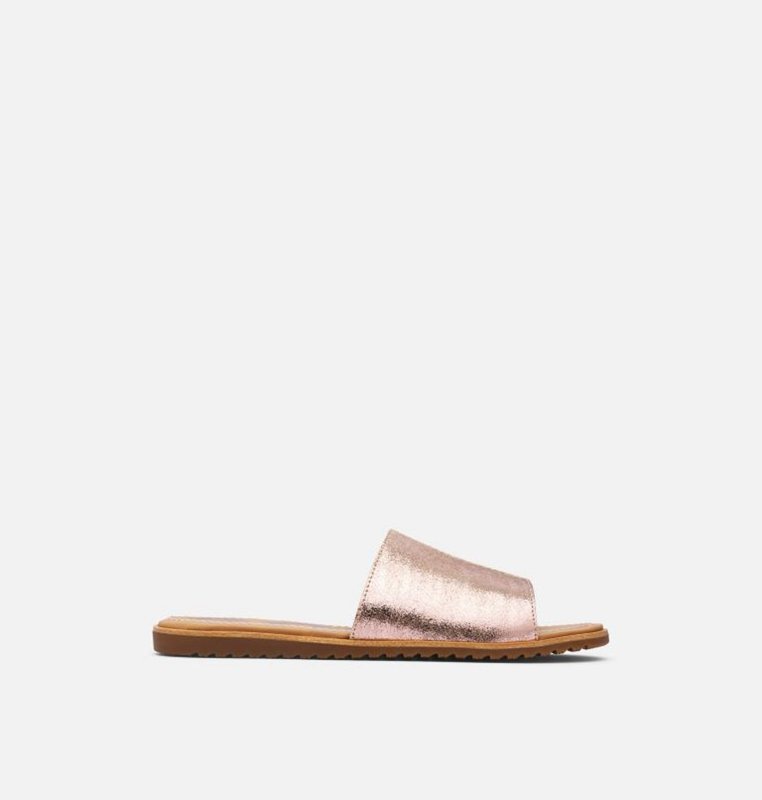 Womens Slides Beige/Brown - Sorel Ella™ Block - 137942-GBW